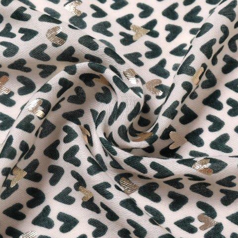 Olive Glitter Heart Scarf