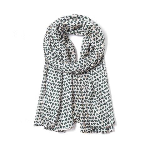 Olive Glitter Heart Scarf