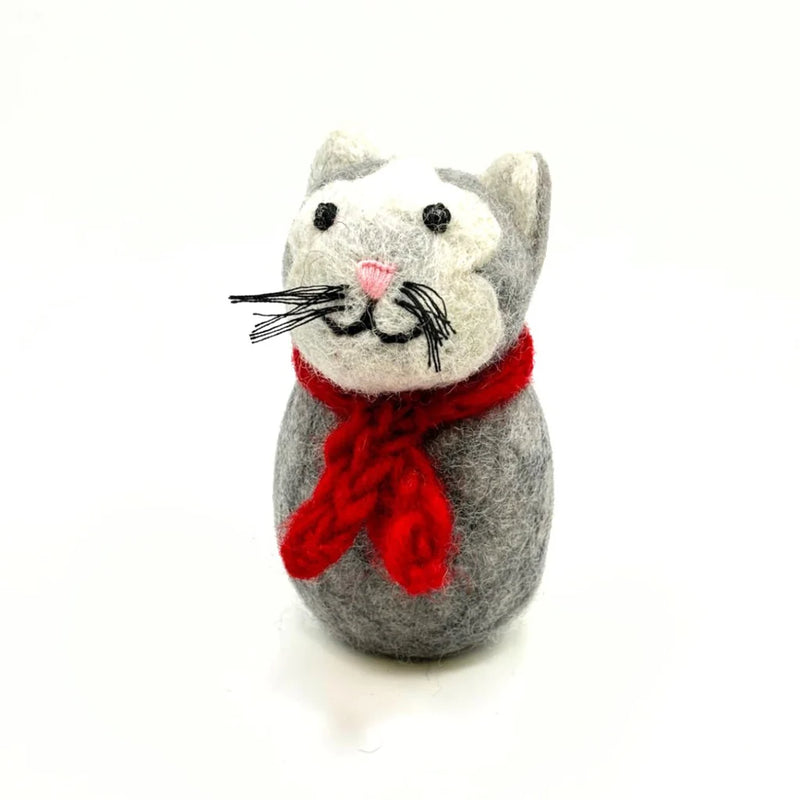 Christmas Grey Cat Decoration