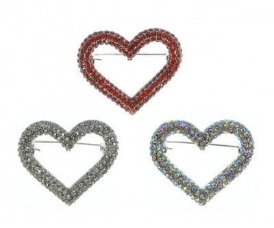 Heart Brooch Red