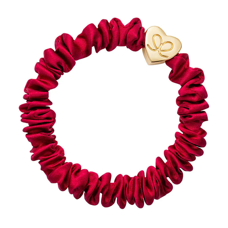 Maroon Skinny Silk Scrunchie Hairband