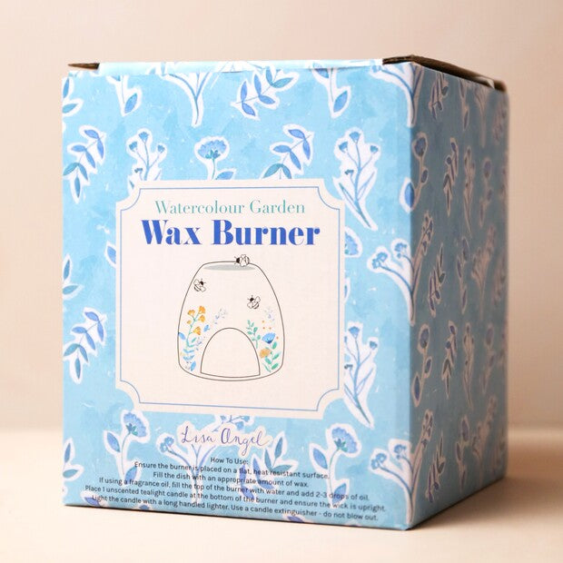 Cornflower Blue Floral Bee Ceramic Wax Burner