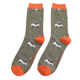 Golfing Dark Olive Bamboo Socks