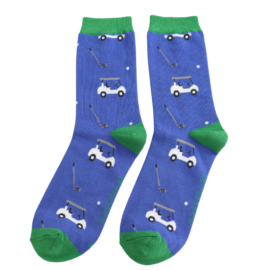 Golfing Royal Blue Bamboo Socks