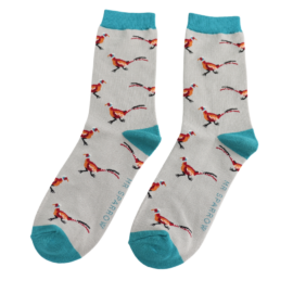 Pheasants Grey Bamboo Socks