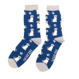 Happy Labradors Navy Bamboo Socks