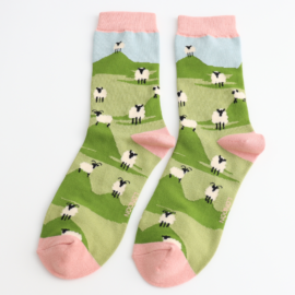 Highland Sheep Duck Egg Bamboo Socks