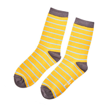 Thin Stripes Yellow Bamboo Socks