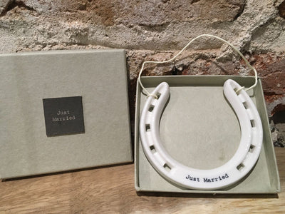 Just Married Porcelain Horseshoe
