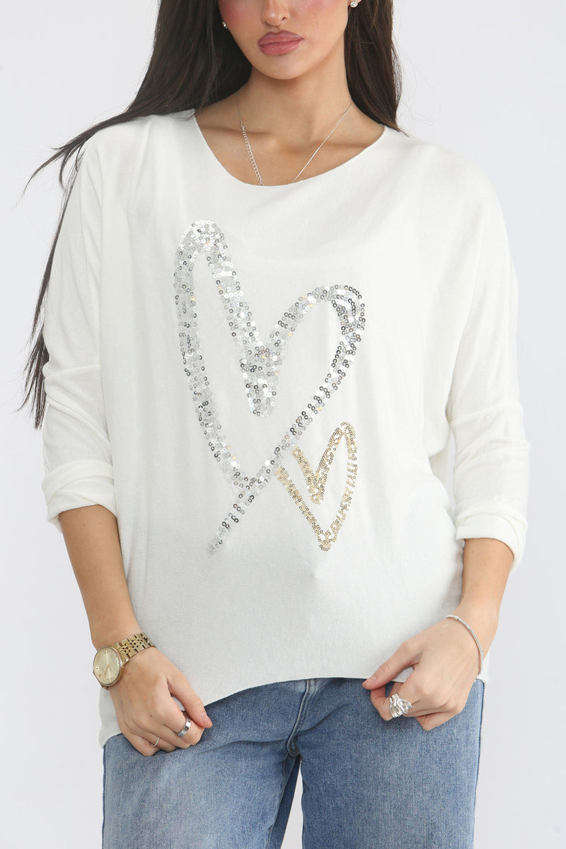 Double Heart Jumper - More Colours Available