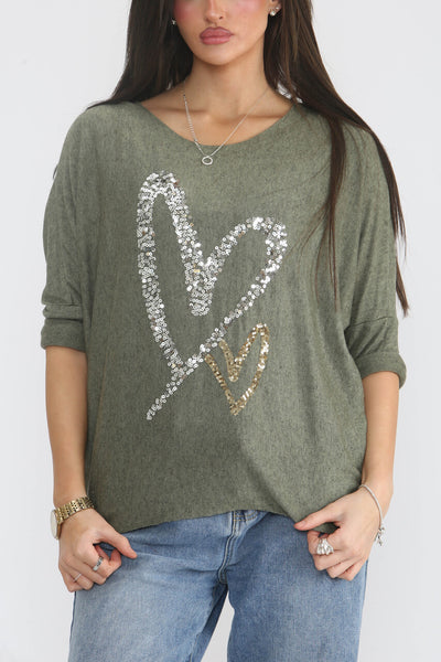 Double Heart Jumper - More Colours Available