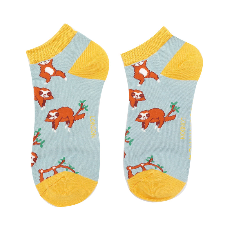 Sloths Duck Egg Bamboo Trainer Sock