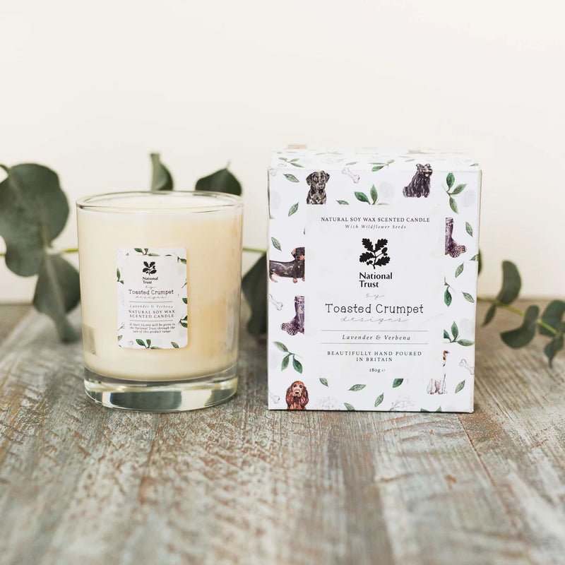 Lavender & Verbena Muddy Paws Glass Candle