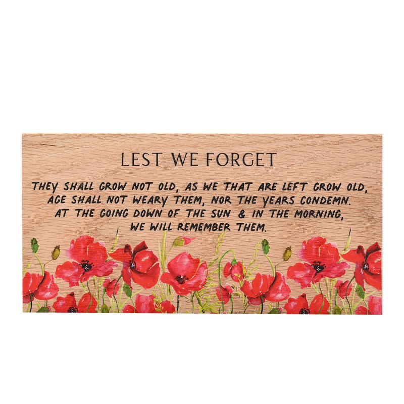 Remembrance Memorial Wooden Plaque