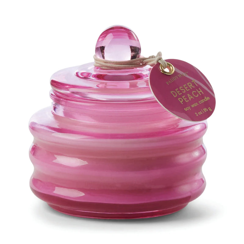 Desert Peach Glass Candle Fuchsia Pink