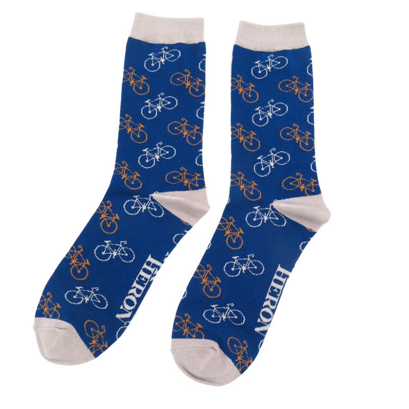 Little Bikes Navy Bamboo Socks