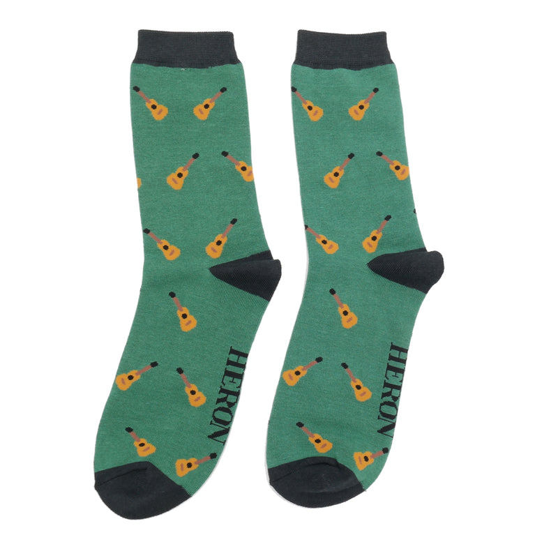 Acoustic Guitar Green Bamboo Socks