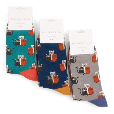 Cat Club Grey Bamboo Socks