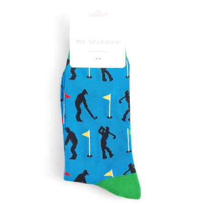 Golfers Blue Bamboo Socks