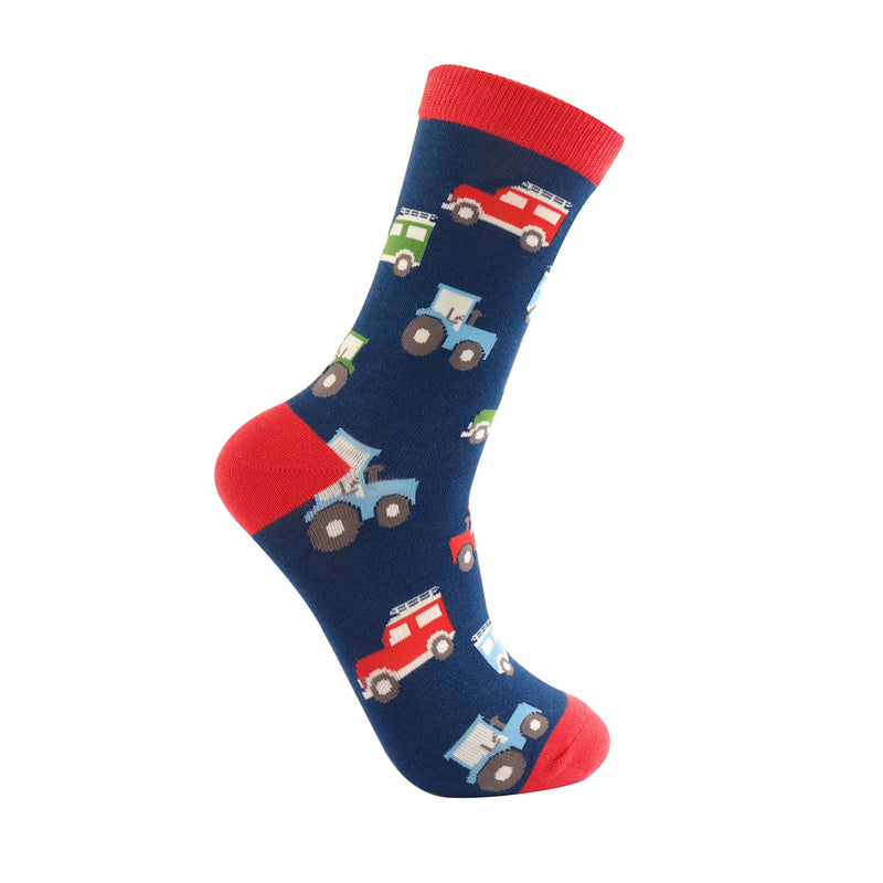 On the Farm Navy Bamboo Socks