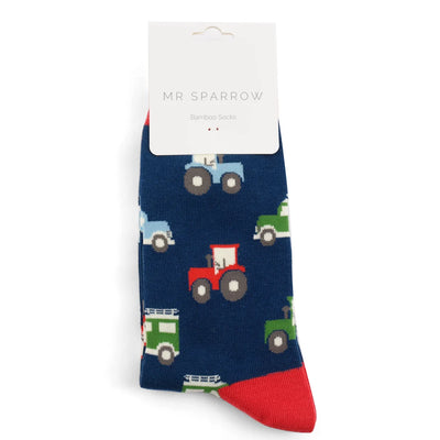 On the Farm Navy Bamboo Socks