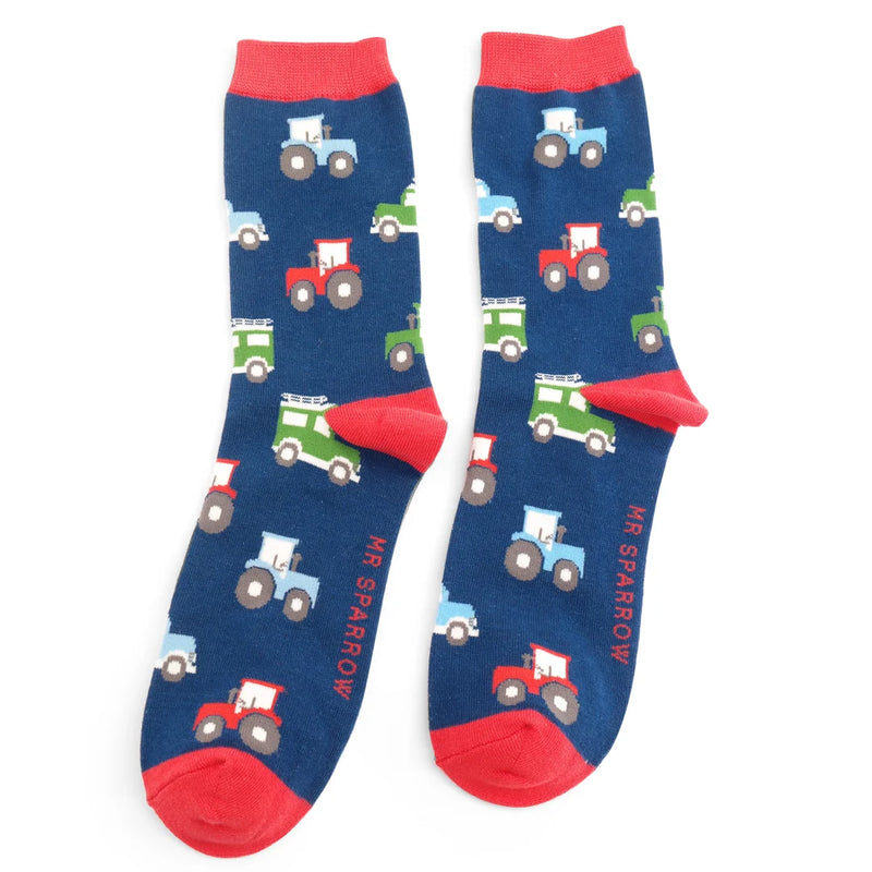 On the Farm Navy Bamboo Socks