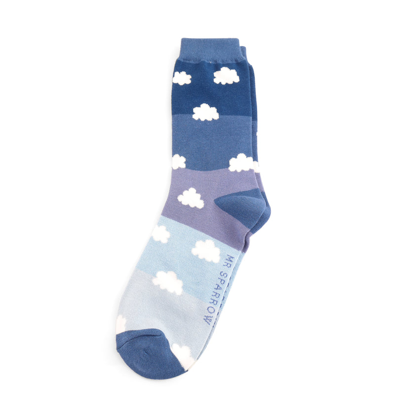 Cloudy Sky Navy Bamboo Socks