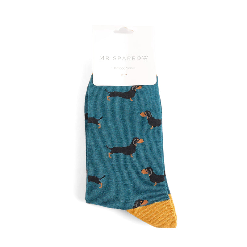 Little Sausage Dogs Teal Bamboo Socks