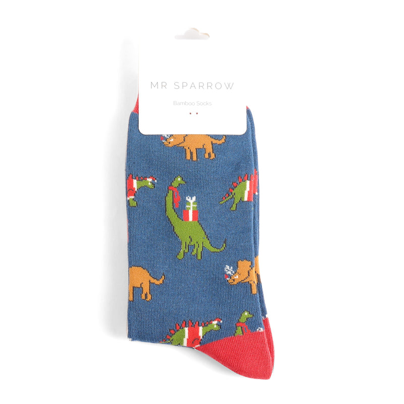Jolly Jurassic Navy Bamboo Socks