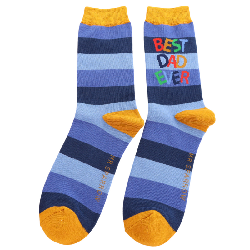 Best Dad Blue Bamboo Socks