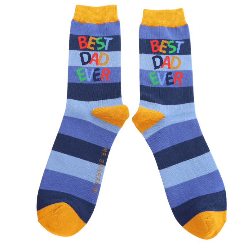 Best Dad Blue Bamboo Socks