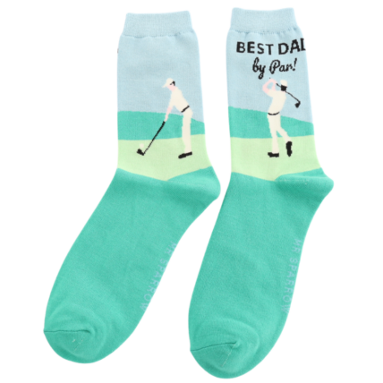 Best Dad Golfer Green Bamboo Socks