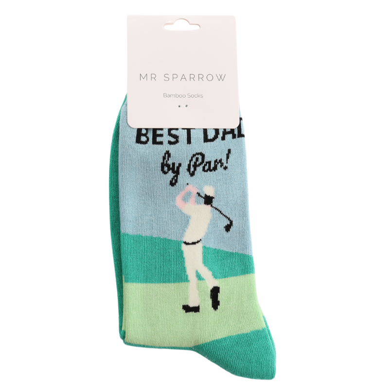 Best Dad Golfer Green Bamboo Socks