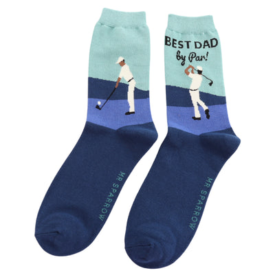 Best Dad Golfer Navy Bamboo Socks