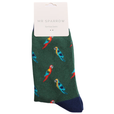 Parrots Green Bamboo Socks