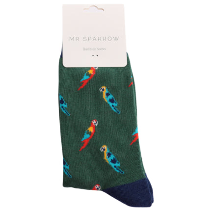 Parrots Green Bamboo Socks