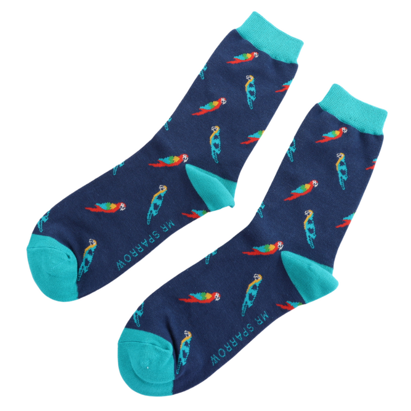 Parrots Navy Bamboo Socks