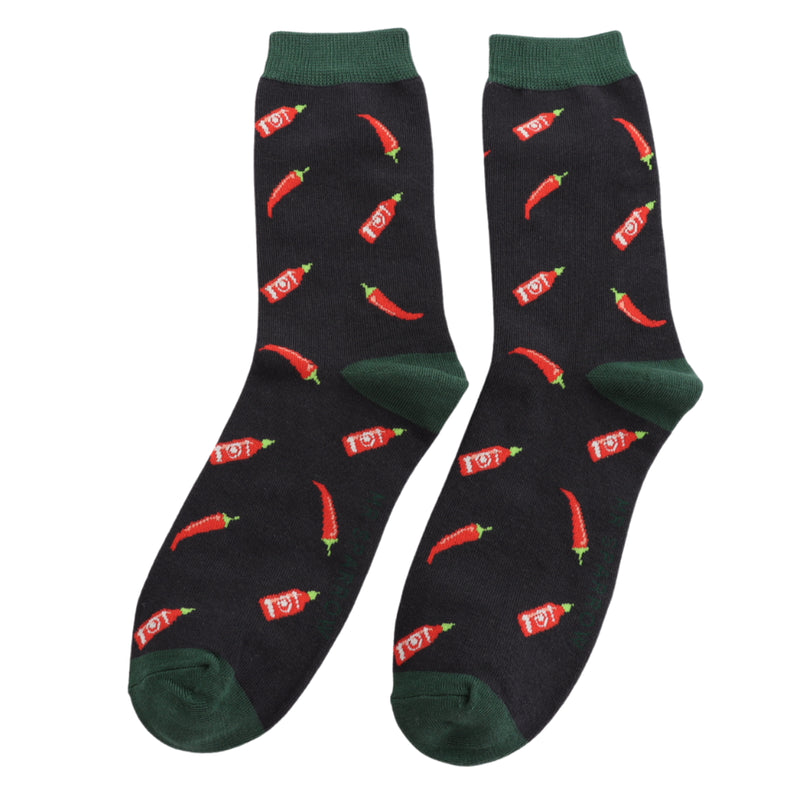 Something Spicy Black Bamboo Socks