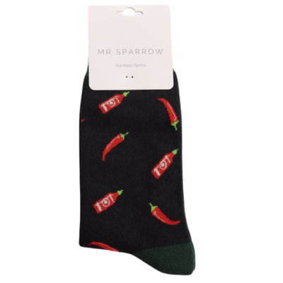 Something Spicy Black Bamboo Socks