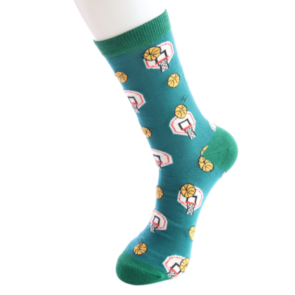 Basket Ball Teal Bamboo Socks