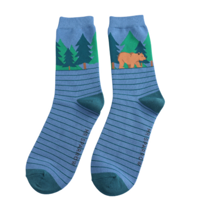 Bear Bright Denim Bamboo Socks