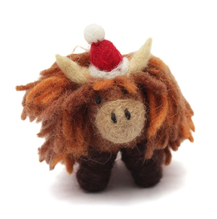 Christmas Mini Highland Cow Decoration