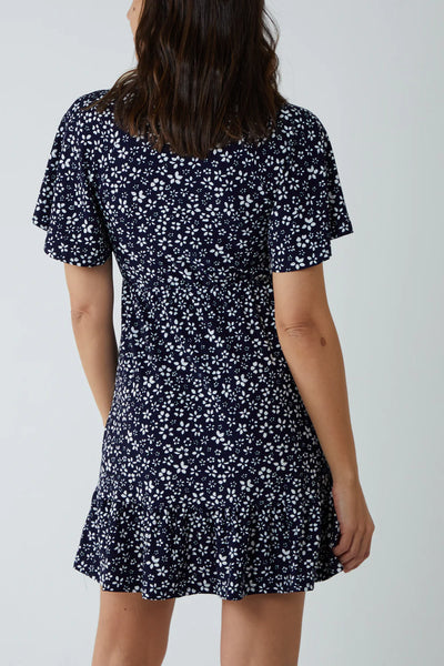 Maura Floral Trapeze Button Through Raglan Mini Dress