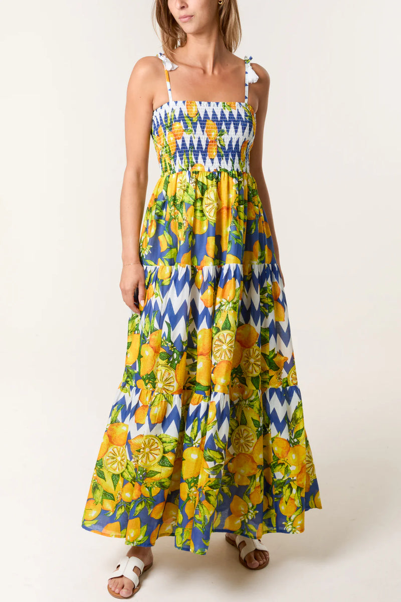 Lemon & Zig Zag Tassel Dress - More Sizes Available