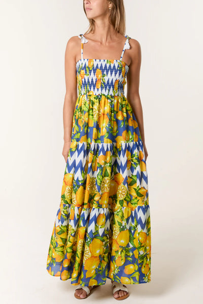 Lemon & Zig Zag Tassel Dress - More Sizes Available