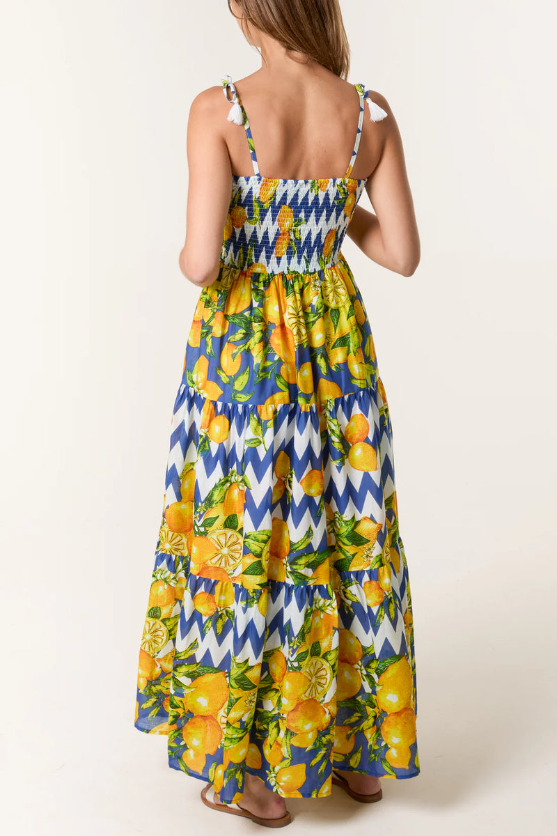 Lemon & Zig Zag Tassel Dress - More Sizes Available