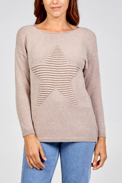 Fiona Ribbed Star Jumper - More Colours Available