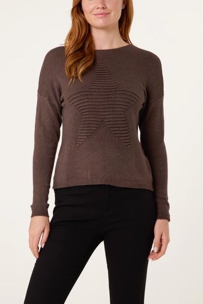 Fiona Ribbed Star Jumper - More Colours Available