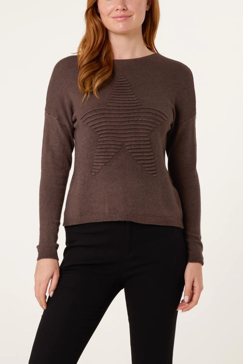 Fiona Ribbed Star Jumper - More Colours Available
