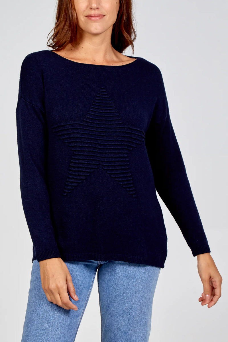 Fiona Ribbed Star Jumper - More Colours Available